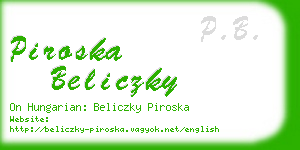 piroska beliczky business card